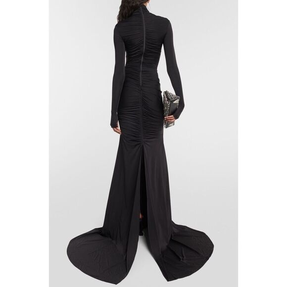 ALEX PERRY Garner mockneck ruched gown in black NWT Size US 6 - Picture 3 of 8